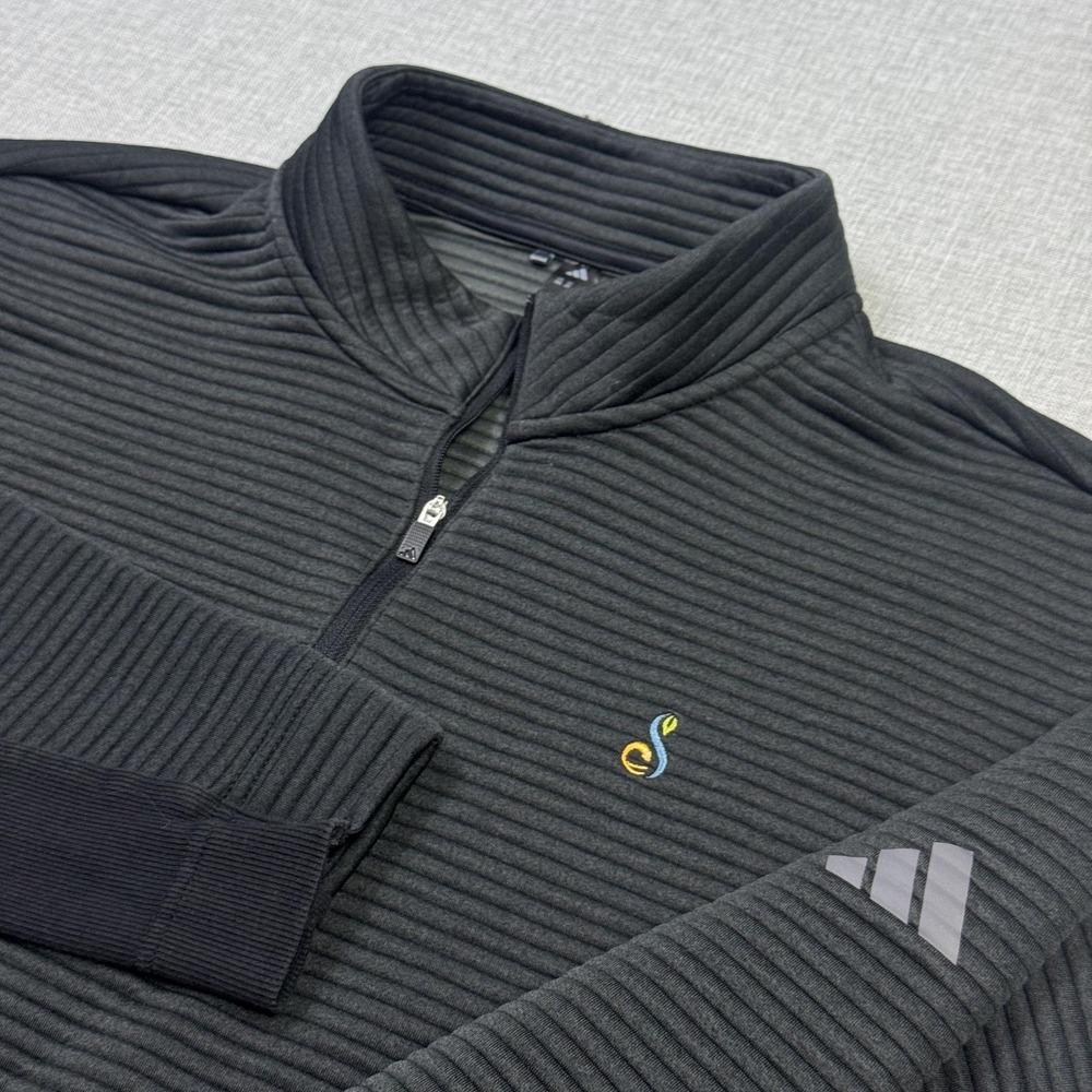 Adidas Streamsong Golf Ribbed Sweatshirt Pullover Men 2XL Gray 1/2 Zip Mock Neck